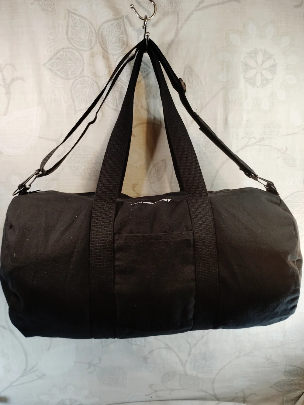 Microstrategy  Black Canvas Duffel Bag with Shoulder Strap